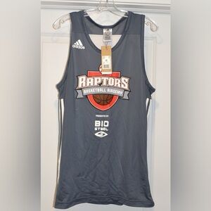 NWT Adidas Grey Reversible Raptors Basketball Academy Jersey sz Medium